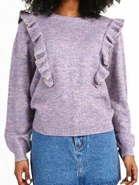 NWT Molly Bracken Lavender Ruffle Sweater